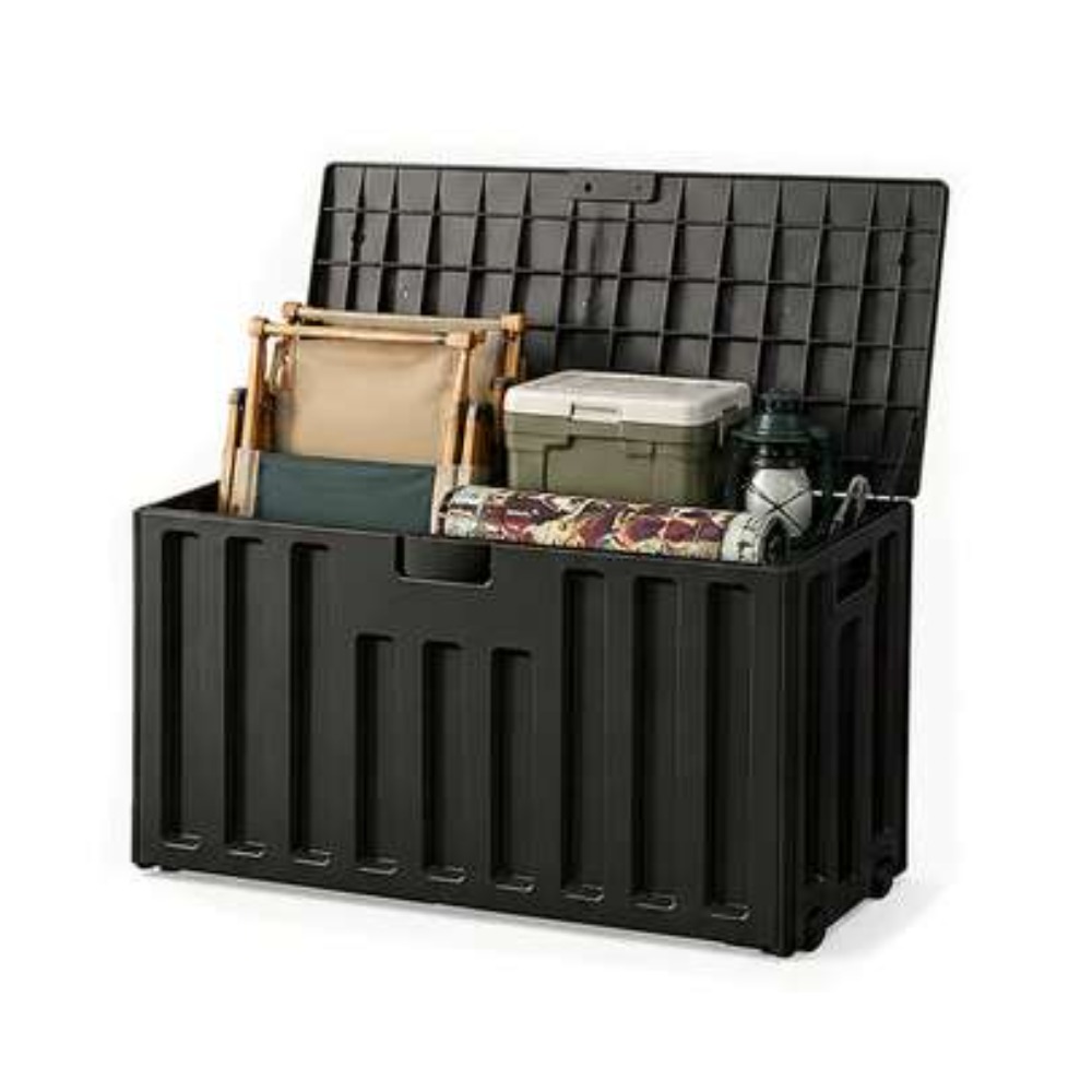 Gardening Tools Equipment - Buitenopslagcontainer met grote capaciteit, hars, zwart