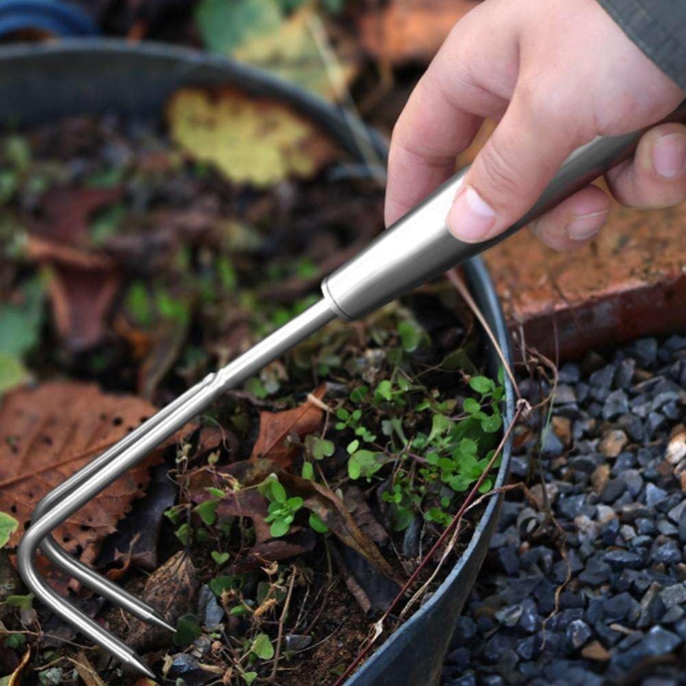 Gardening Tools Hoe - Roestvrijstalen onkruidtrekker 2-7 tanden Mangaanstaal Handhark