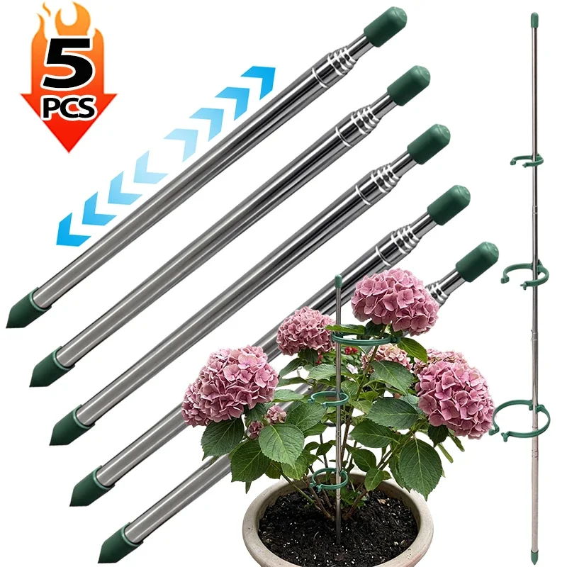 Gardening Tools Hoe - 5/1PCS Intrekbare Plant Ondersteuning Ring Groene