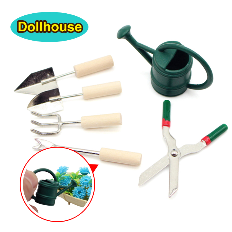 Gardening Tools Equipment - 1/12 Poppenhuis Simulatie Gieter Spade Schaar