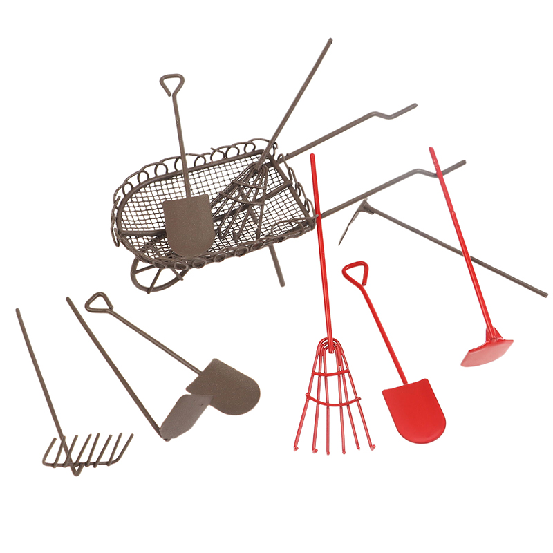 Gardening Tools Hoe - 1/12 Poppenhuis Simulatie Tuingereedschap Kit Poppenhuis